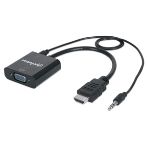 CABLE ADAPTADOR CONVERTIDOR HDMI A VGA + AUDIO 3.5MM 1080P M-H